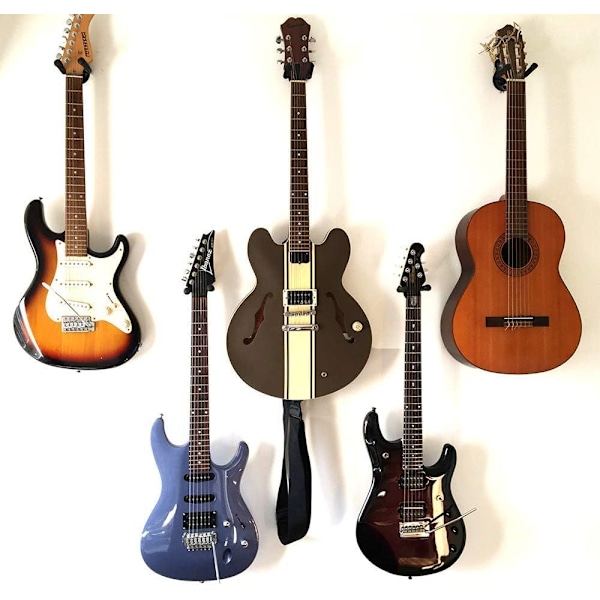 Gitarrväggfäste, 2-pack Moodve gitarrformad metall svart gitarrkrok stativ för
