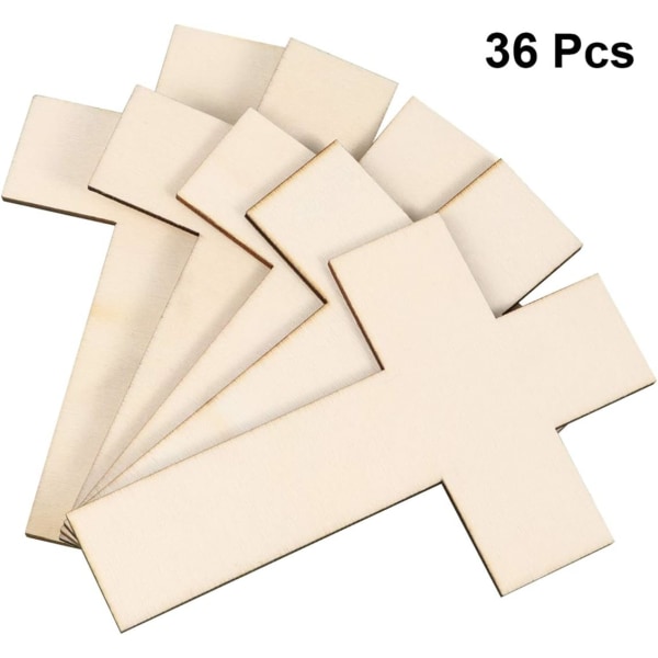 36 st 11CMx7CM Tomma Träkors Trä DIY Konst Hantverksprojekt