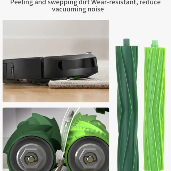 Tilbehørssæt kompatibel med iRobot Roomba i7 E5 E6 E7 sidebørster ruller filtre