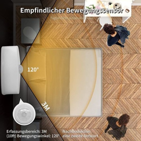 LED-nattlampa med rörelsesensor, inomhus nattlampa skåpbelysning, bil