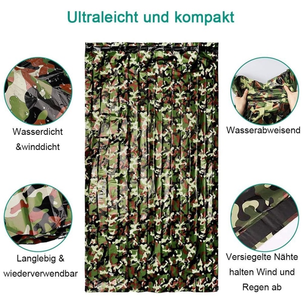 2-pack nödsömnväska Vattentät Lätt Termisk Överlevnadsfilt Bärbar