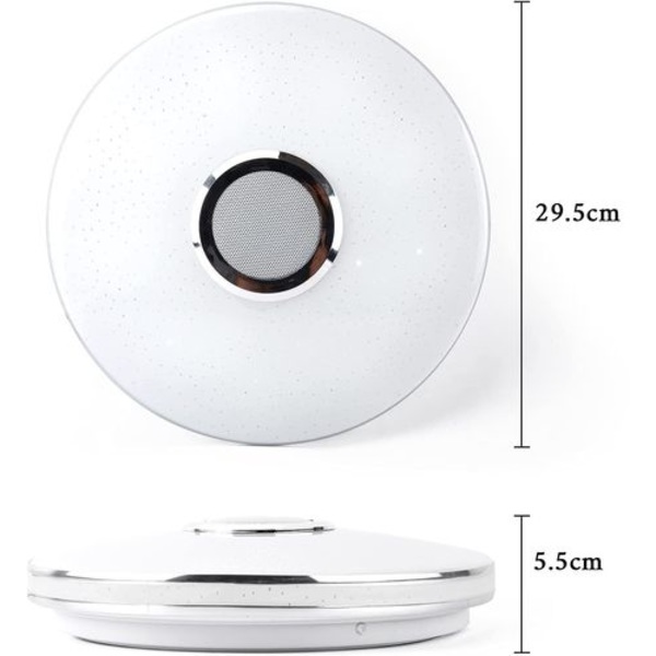 36W LED loftslampe dæmpbar med Bluetooth-højttaler, fjernbetjening og