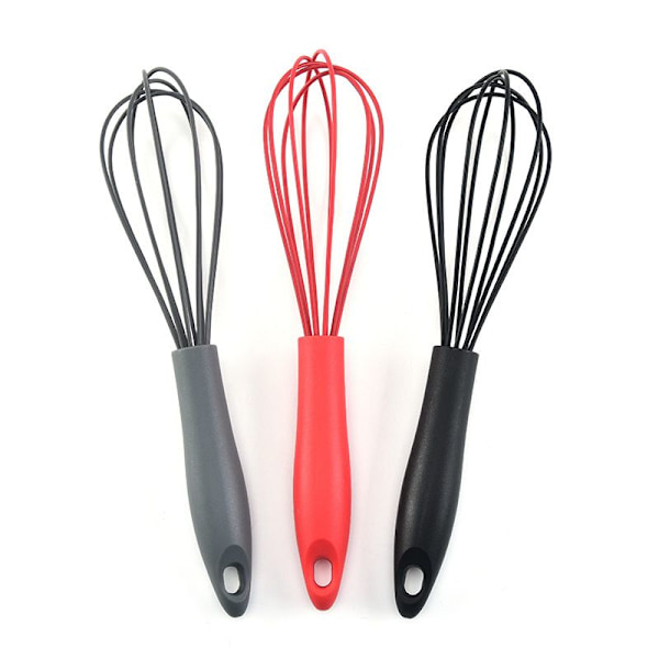 3 stk. Egger-skål og Egg Raider-ballong - Egnet for non-stick-komfyrer, silikonrød
