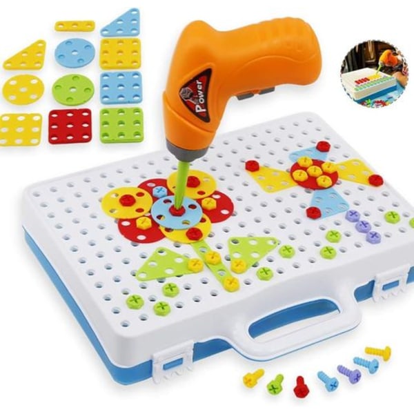 Plug-in spil Montessori legetøj med boremaskine pædagogisk kreativt legetøj