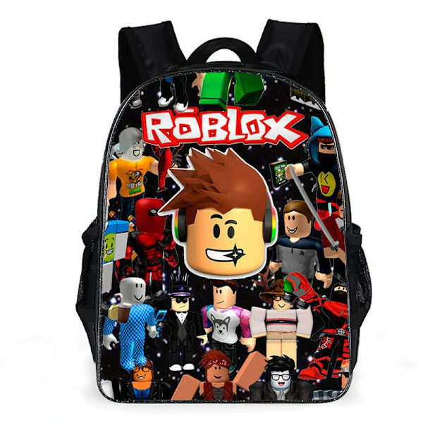 Roblox ryggsäck för grundskolan och gymnasiet, skolväska för barn, ryggsäck-D6 ROBLOX ensidig 09- 16 tum