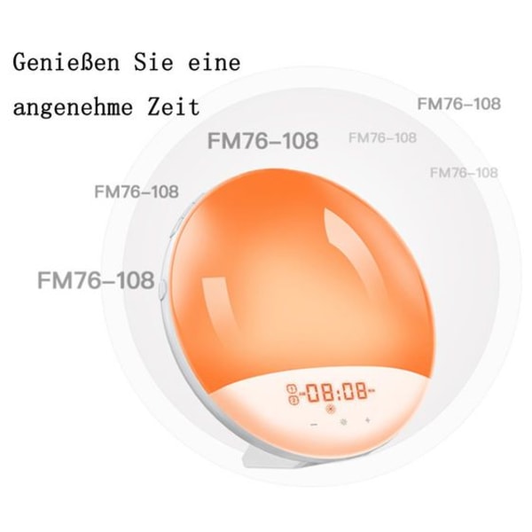 Lätt väckarklocka Vakna enkelt med dubbla alarm 7 färger & RGB dagsljus