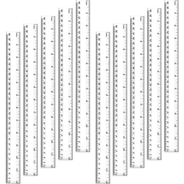 Linjal Plast Linjal Transparent Linjal Mätenhet med tum och metrisk