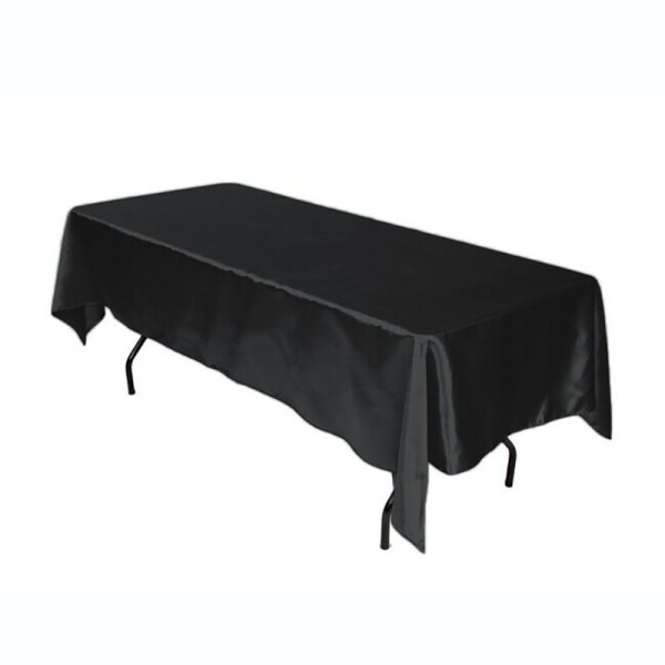 Sæt med 2 sorte duge 58 x 108 tommer, vaskbart polyester-duglærred, plet- og rynkebestandigt til spisebord, buffet og camping