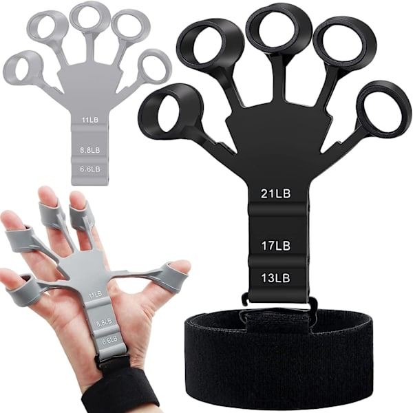 2 st (svart+grå) fingerförstärkare fingersträckare band 6