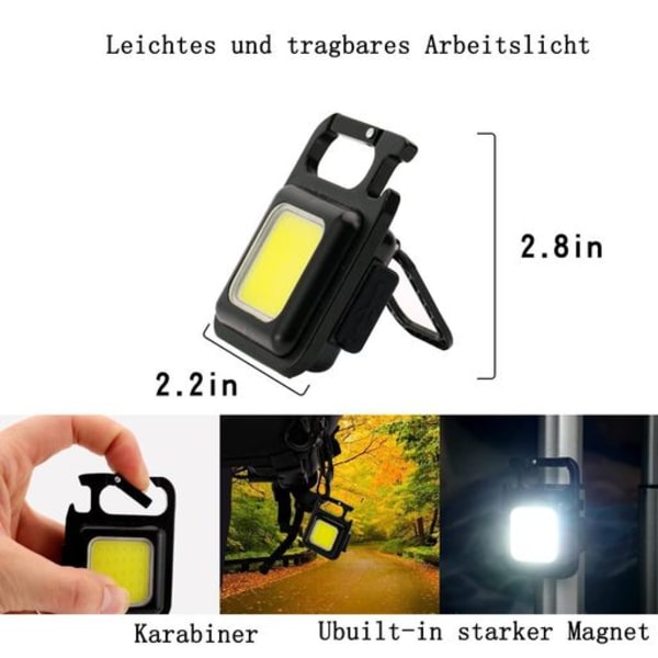 Vägglampa 2 st batteridriven mini LED-vägglampa med rörelsesensor