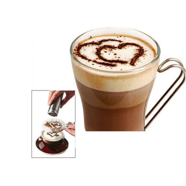 Plastik Blomster Tegneform Fancy Kaffe Trykkmal Kaffe Melkeskum Spraymal 16stk Sett