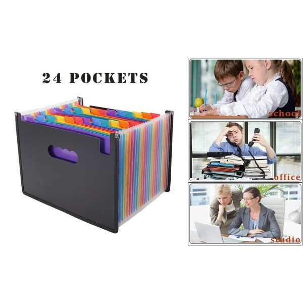 A4-dokumentmapp 24 fack expanderbar mapp stor utrymme expanderbar mapp