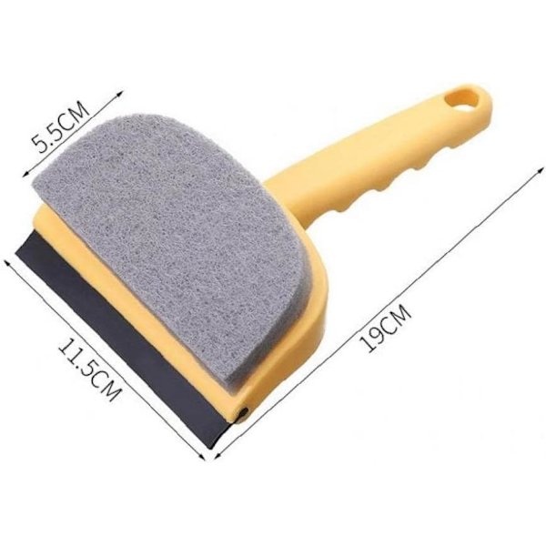 En 2-i-1 vinduesvisker med svamp og gummiblade,