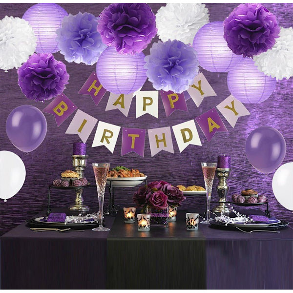 16 stk silkepapir blomsterball pom poms blandet papirlykter håndverksett for