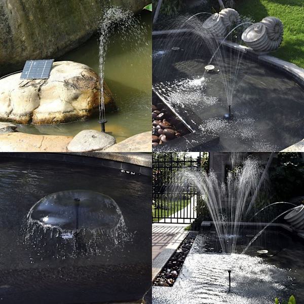 Lintulähteen suihkulähde, aurinkoenergialla toimiva vesipumppupaneelipaketti upotettava vesipumppu