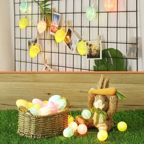 BrizLabs dekorative påskelys, 10 LED 2 m Egg Fairy-lys, batteri