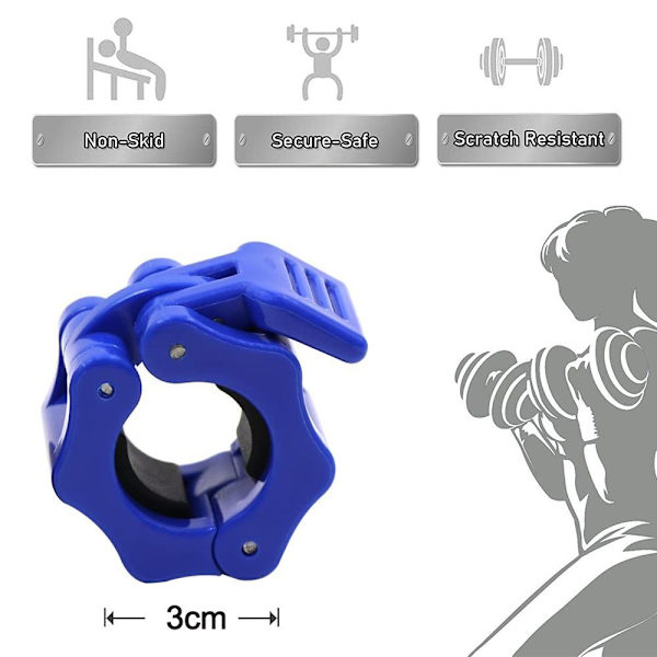 Hantelkrager, hantelkrave, manualfester, manualstenger, blå 3 cm