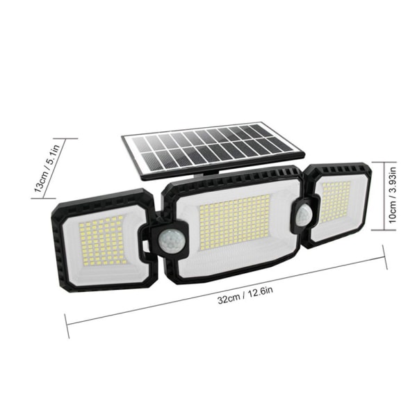 140 LED solcellelys for utendørs 1200mAh solcelle vanntett vegglampe
