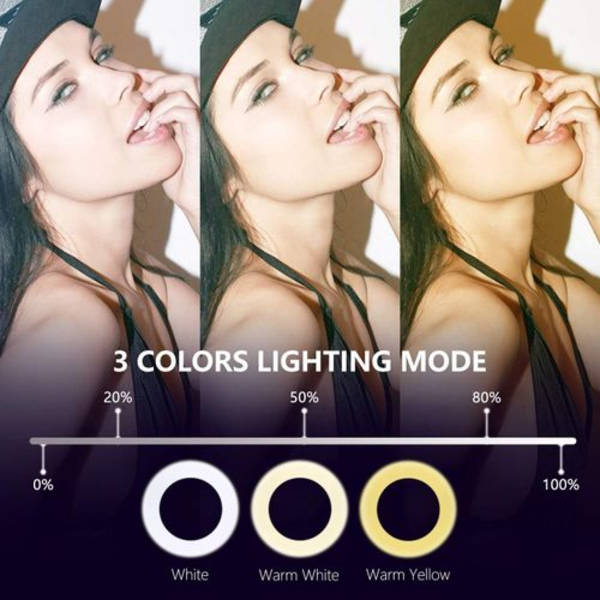 Ring Light Selfie Ring Light med stativ Justerbar skønhedsbord Ring Light til