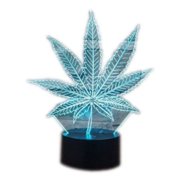 3D blad design LED nattlys berøringssensor USB-port 7