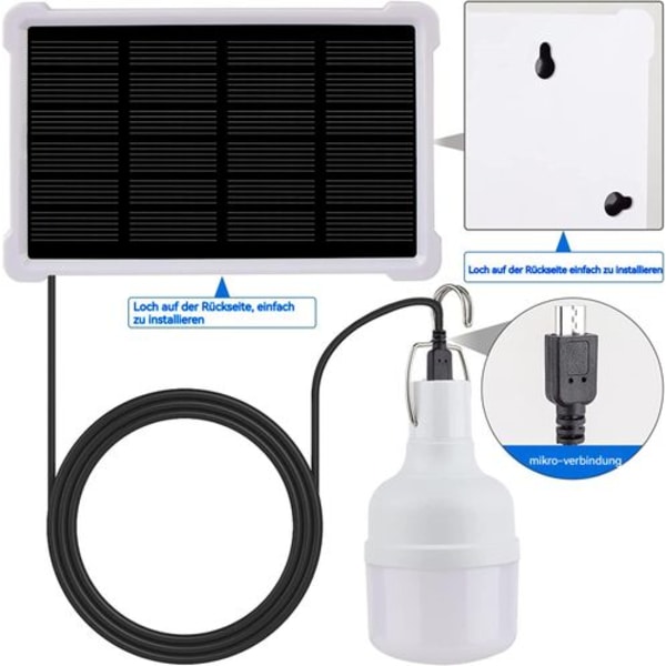 2-pack solcellslampor, TechKen solcellslampa LED-lampa bärbar solcellslampa