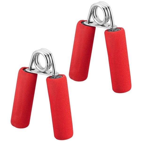 Finger trener sett med 2 skumgrep pads, grep styrke trener, rød