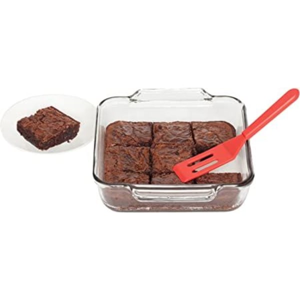 (2 stk) Mini Brownie serveringsspatel, 8" x 1,5", fleksibel varmebestandig non-stick silikon, rød