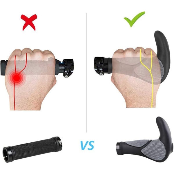 Patiszon Sykkelgrep Sykkelstyre MTB-grep Ergonomiske Styregrep Sklisikre