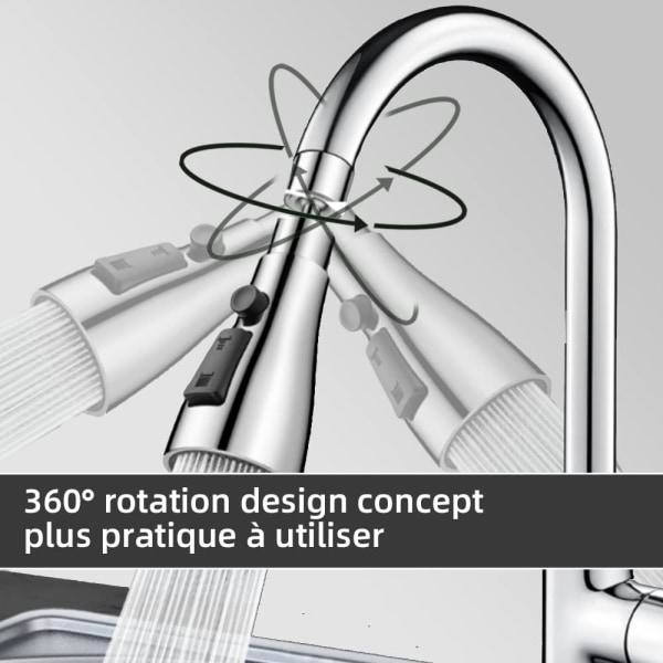360° roterbar vannkranadapter for kjøkkenkran, FM22/M20/M22/M24 vannsparende kranmunnstykke, jetstrålespray for kjøkkenkranforlengelse