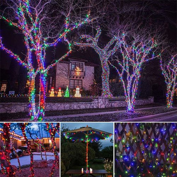Solcellslampor utomhus, 22M 200 LED, 8 lägen blått ljus