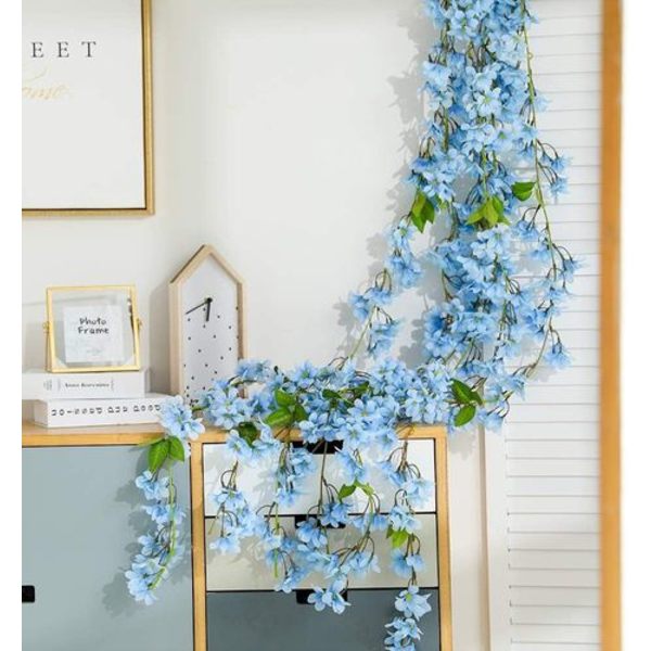 Justoyou 1 st 5,7FT konstgjorda körsbärsblommor hängande rankor