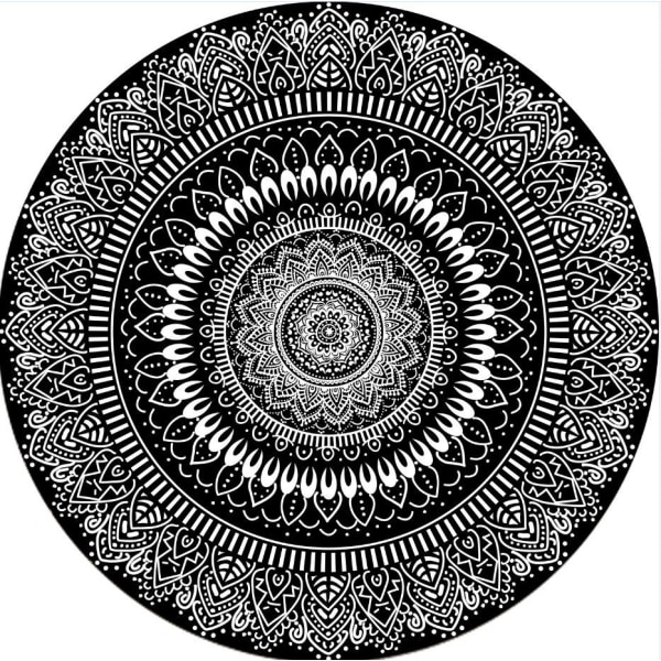 Sisä- ja ulkokäyttöön sopiva pyöreä matto kukkien ympärille musta 120x120cm sisä- ja ulkokäyttöön