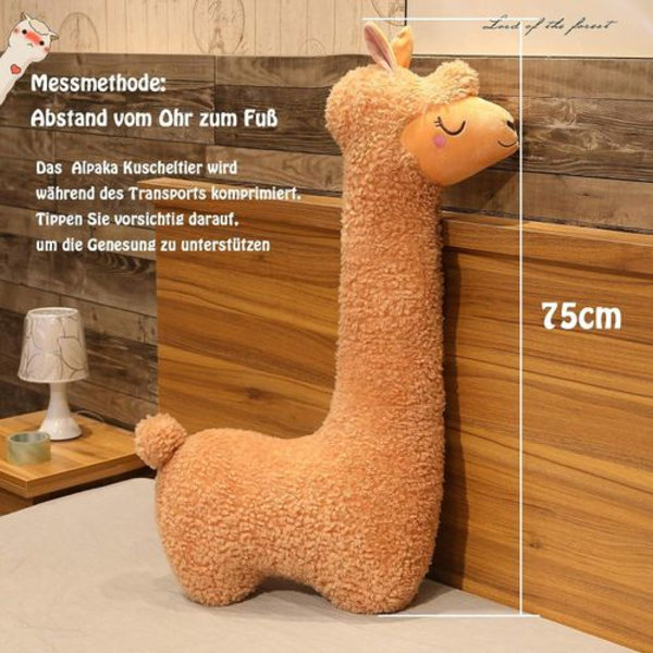 Celawork Alpaca Gosedjur, Alpaca Plyschleksak med Lång Hals, Mjuk Alpaca Kudde Stu