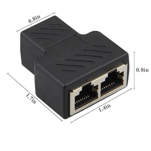 RJ45 Splitter Adapter 1 til 2 Porte Hun til Hun Internet Udvidelse Netværk