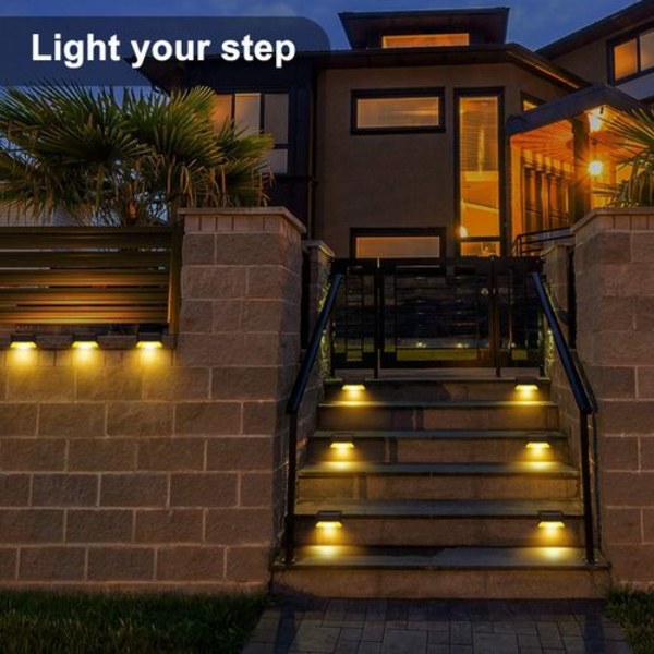 LX-8PCS Solcells 1LED Brun Skal Varm Ljus Staketljus