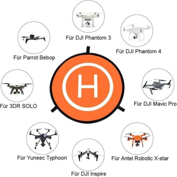 Drönarlandningsplatta, universell vattentät bärbar hopfällbar landningsplatta för RC-drönare