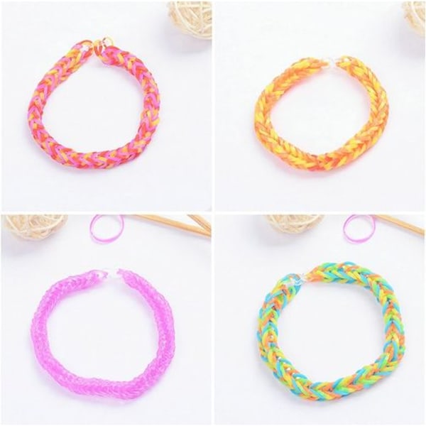 Loom Ribbon Craft Kit, 1600+ färgglada gummiband startkit DIY Craft färgglada bandlåda