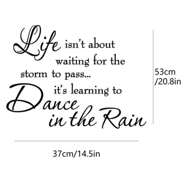 Life is not about waiting for the storm to pass;