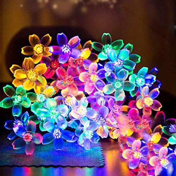 Solcelledrevne fe-lys udendørs blomster, 6,5 m 30 LED-lys fe-lys solcelledrevne udendørs 8 tilstande