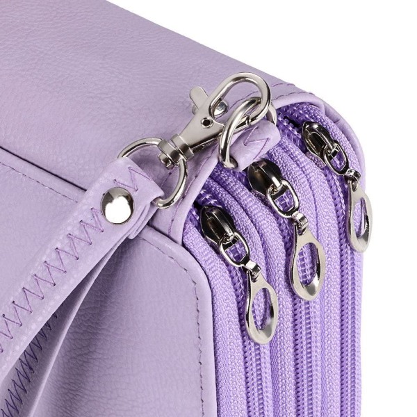 Färgat case av PU-läder med praktiska fack i lila