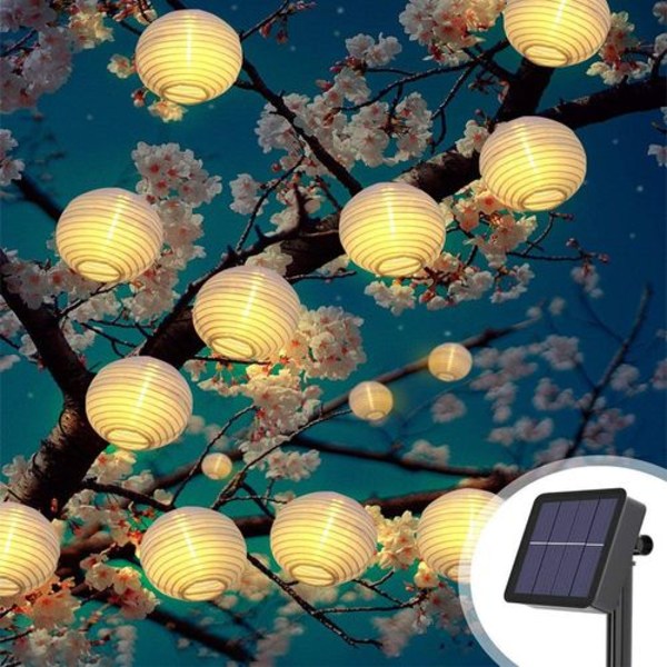 Outdoor Solar Garland, 8 Modes 40 LED Outdoor Solar Lantern Vanntett