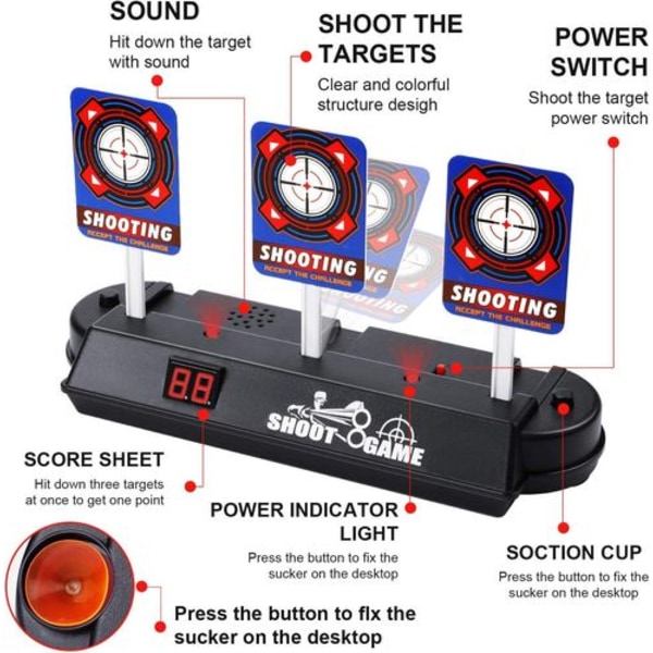 EXTSUD Elektronisk digitalt måltavle for Nerf-pistoler, automatisk