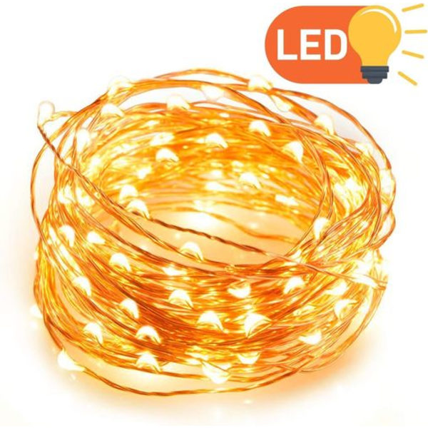 USB LED-ljusslinga koppartråd 10m 100-pack vattentät