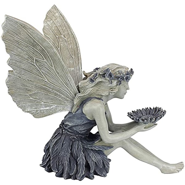 1-osainen Angel Girl Feeder Resin Ornament Figurine Outdoor Yard