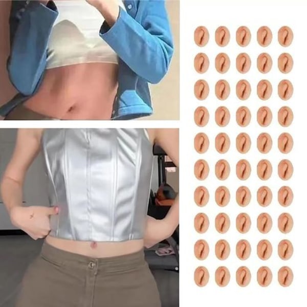 Ark tatueringar för mage, engångstatueringar för navel, realistiska