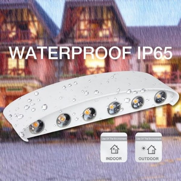12W LED innendørs vegglampe Hvit moderne vegglampe, IP65