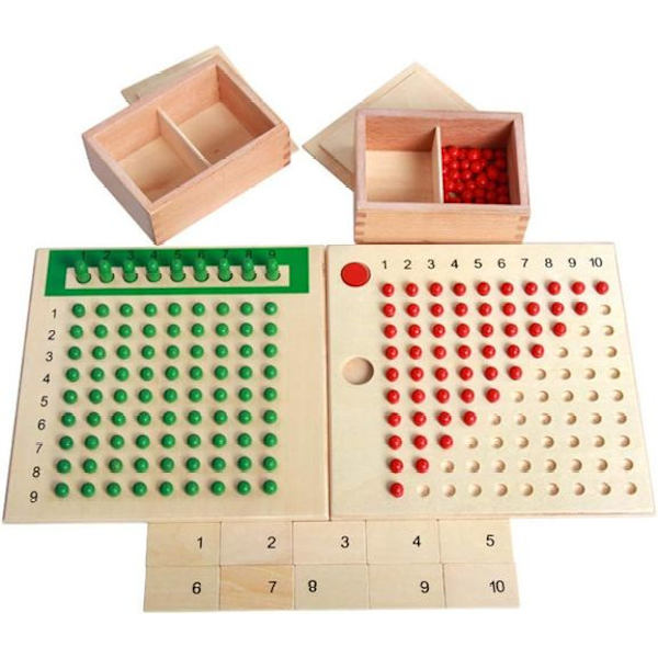 Matematik læringslegetøj Montessori matematikmateriale multiplikationstræplade