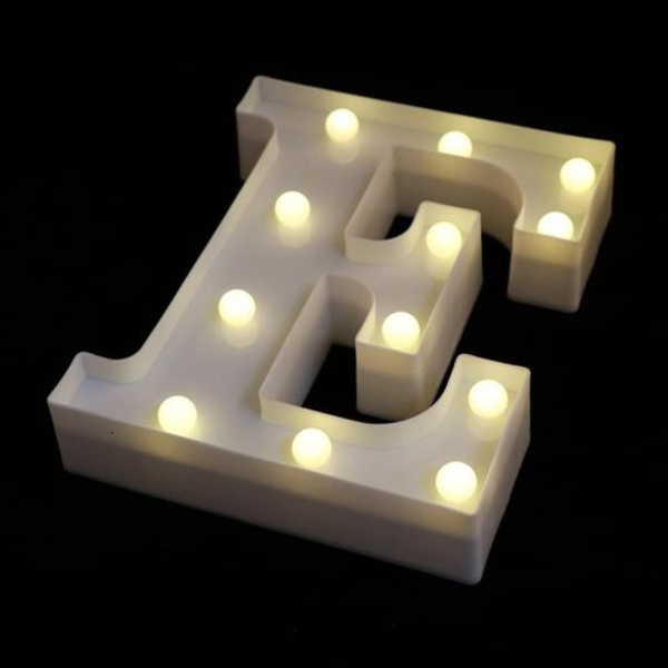 Dekorativ LED-bokstav Marquee-skylt med lampor E A 22 x 18 x 4 cm