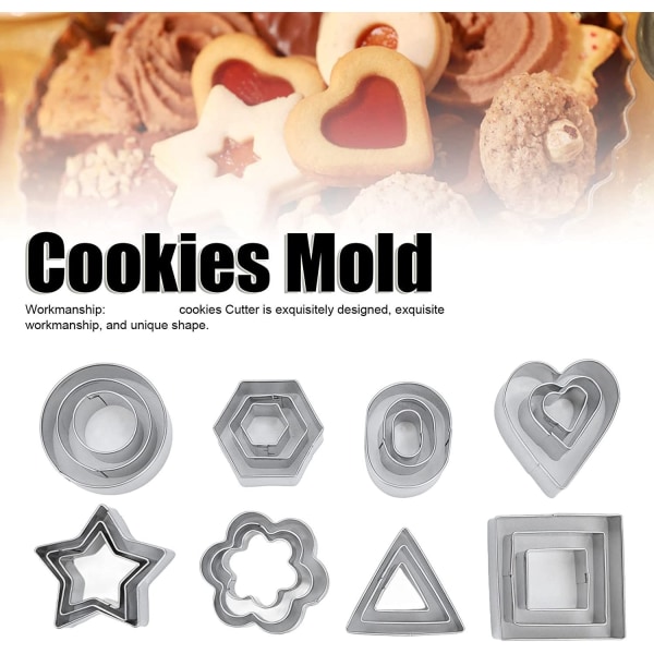 Squid Game koreansk sockergodisformverktyg set 24 stycken olika former olika storlekar hexagon rostfritt stål kakform