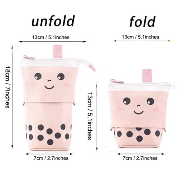 Cute Pencil Case Standing Pen Holder Telescopic Makeup Style 3